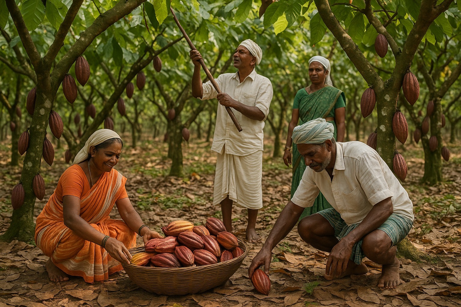 Cacao farmers in Godavari Districts